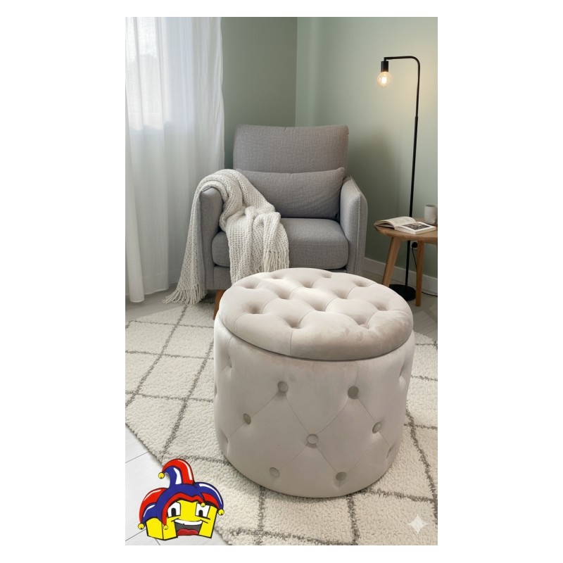 Contenitore pouf velluto rosa cipria cm diametro 50h.40 nuovo art.67937 consegna gratuita-arredamentishop.it  AD TREND Offert...