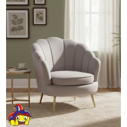 Poltrona conchiglia grigia in velluto nuova art.67946 consegna gratuita-arredamentishop.it  AD TREND Offerte mobili 190,00 € ...