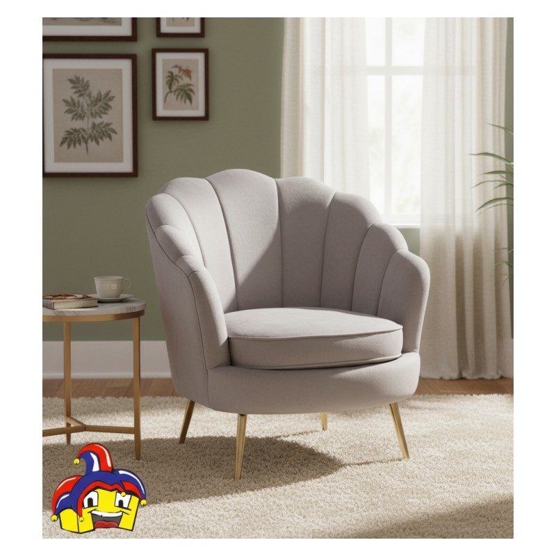 Poltrona conchiglia grigia in velluto nuova art.67946 consegna gratuita-arredamentishop.it  AD TREND Offerte mobili 190,00 € ...