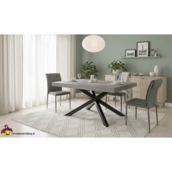 Tavolo allungabile industrial 180x100h.77 aperto 280x100 nuovo art.1614 consegna gratuita-arredamentishop.it  Tempesta Offert...