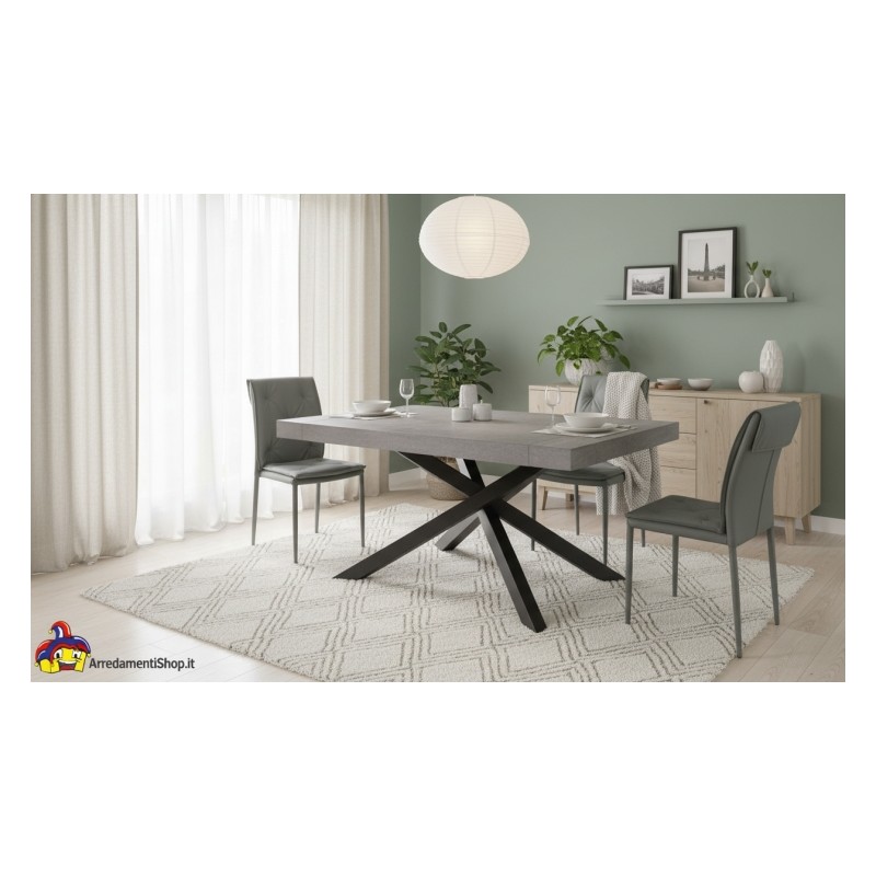 Tavolo allungabile industrial 180x100h.77 aperto 280x100 nuovo art.1614 consegna gratuita-arredamentishop.it  Tempesta Offert...