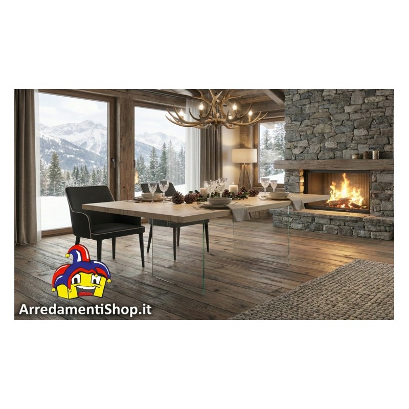 Tavolo rovere e vetro cm 180x90h.78 fisso nuovo art.813 consegna gratuita-arredamentishop.it  Tempesta Offerte mobili 545,00 ...