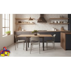 Tavolo quadrato allungabile cm 90x90h.76,5 apertura a libro cm 180x90h.74,5 nuovo art.2141 consegna gratuita-arredamentishop....