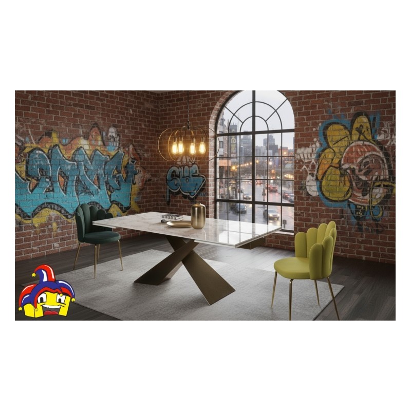 Tavolo ceramica allungabile art.2062 cm 180x90h.76 aperto cm 220/260 nuovo consegna gratuita-arredamentishop.it  Tempesta Off...