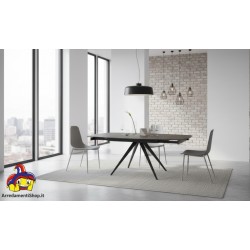 Tavolino rotante cm 140x90h.78 allungabile cm 200 top ceramica opaco nuovo art.2060 consegna gratuita-arredamentishop.it  Tem...