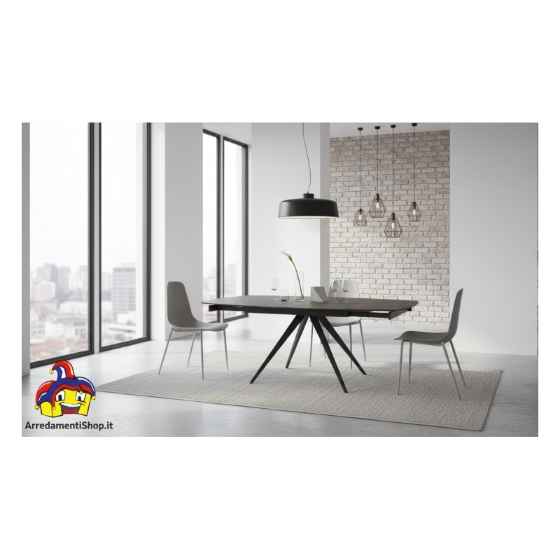 Tavolino rotante cm 140x90h.78 allungabile cm 200 top ceramica opaco nuovo art.2060 consegna gratuita-arredamentishop.it  Tem...