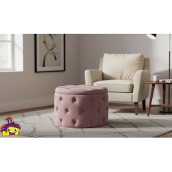 Pouf contenitore rosa in velluto cm diametro 50h.40 nuovo art.67938 consegna gratuita-arredamentishop.it  AD TREND Offerte mo...