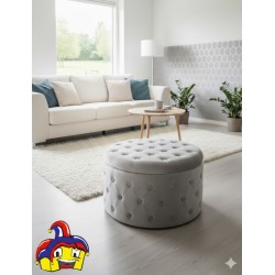 Pouf contenitore velluto grigio chiaro cm 70h.42 art.74387 nuovo consegna gratuita-arredamentishop.it  AD TREND Offerte mobil...