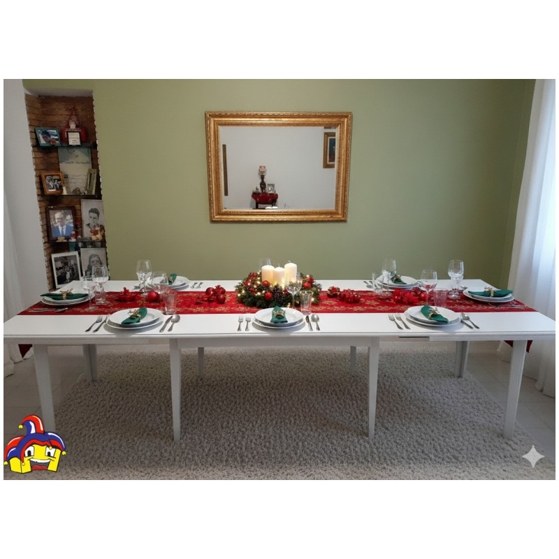 Tavolo taverna bianco opaco cm 180x100h.76 allungabile cm 360 nuovo art.0744 consegna gratuita-arredamentishop.it  Tempesta O...