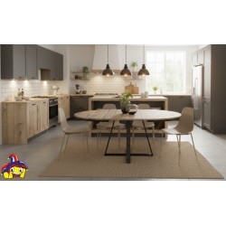 Tavolo allungabile rotondo cm diametro 120h.75,5 allungabile cm 170 art.2180 nuovo consegna gratuita-arredamentishop.it  Temp...