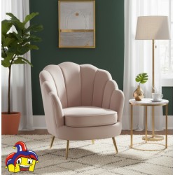 Poltrona conchiglia velluto colore crema nuova art.67944 consegna gratuita-arredamentishop.it  AD TREND Offerte mobili 190,00...