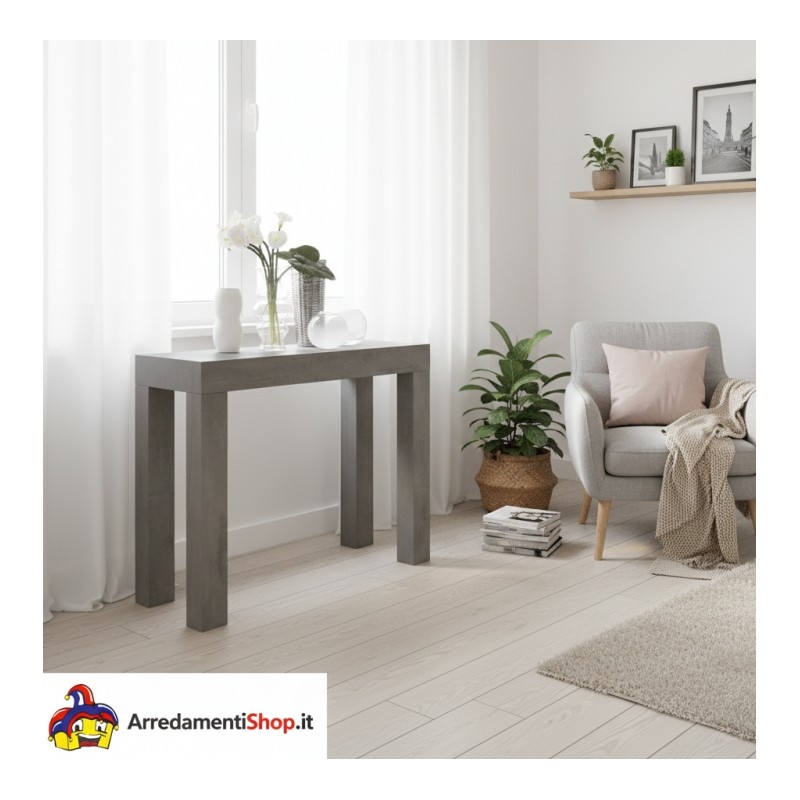 Consolle allungabile grigio 3 metri cm 90x45h.76 aperta cm 90x300 nuova art.1874 consegna gratuita-arredamentishop.it  Tempes...
