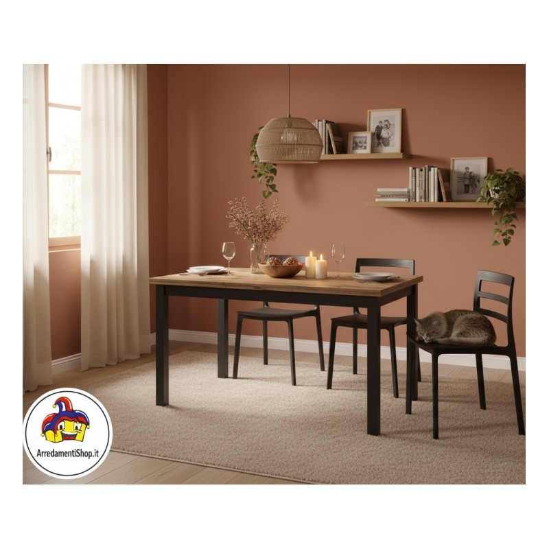Tavolo da cucina 140 x 80 h.76,5 allungabile cm 180/220 nuovo art.02139 consegna gratuita-arredamentishop.it  Tempesta Offert...