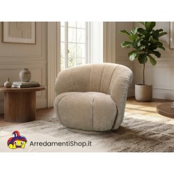 Poltrona japandi velluto beige cm 86x84h.70 nuova art.120324 consegna gratuita-arredamentishop.it  AD TREND Offerte mobili 32...