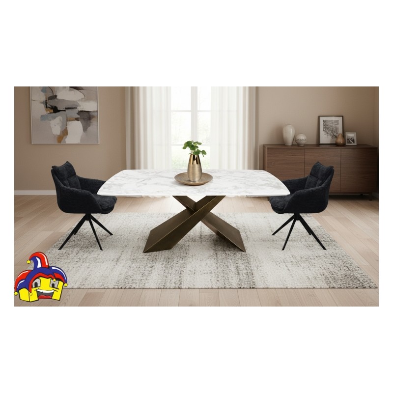 Tavolo gres porcellanato ceramica cm 160x90h.76 allungabile cm 200/240 nuovo art.2075 consegna gratuita-arredamentishop.it  T...