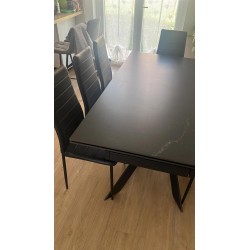 Tavolo in Ceramica Calacatta Black Lux Allungabile 160/240x90 cm - NUOVO - art. 2287 | ArredamentiShop.it  Tempesta Offerte m...