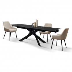 Tavolo in Ceramica Calacatta Black Lux Allungabile 160/240x90 cm - NUOVO - art. 2287 | ArredamentiShop.it  Tempesta Offerte m...