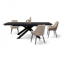 Tavolo in Ceramica Calacatta Black Lux Allungabile 160/240x90 cm - NUOVO - art. 2287 | ArredamentiShop.it  Tempesta Offerte m...