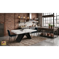 Tavolo Allungabile Statuario L. 160-240 P. 90 H. 77 Nuovo - Tavoli Industrial Chic Art. 2310 - Arredamentishop.it  Tempesta O...