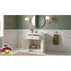Mobiletto con Sportelli in Legno Bianco Opaco L. 64 P. 32 H. 80 - Articolo Nuovo | Art. 01372 | ArredamentiShop.it  Tempesta ...