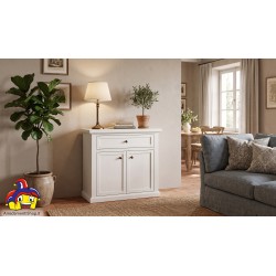Mobiletto con Sportelli in Legno Bianco Opaco L. 64 P. 32 H. 80 - Articolo Nuovo | Art. 01372 | ArredamentiShop.it  Tempesta ...