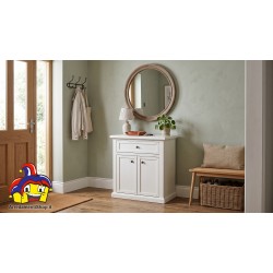 Mobiletto con Sportelli in Legno Bianco Opaco L. 64 P. 32 H. 80 - Articolo Nuovo | Art. 01372 | ArredamentiShop.it  Tempesta ...
