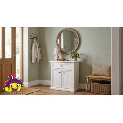 Mobiletto con Sportelli in Legno Bianco Opaco L. 64 P. 32 H. 80 - Articolo Nuovo | Art. 01372 | ArredamentiShop.it  Tempesta ...