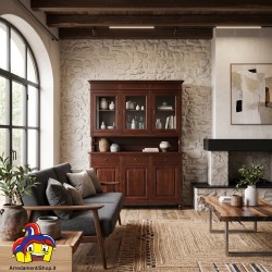 Credenza Cristalliera Arte Povera in Legno cm 150x43h218 - Nuovo - art.0188 - ArredamentiShop.it  Tempesta Offerte mobili 590...