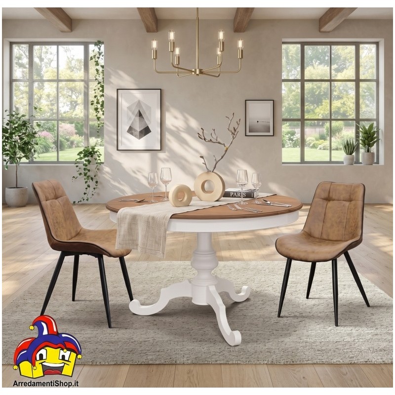Tavolo rotondo per 6 persone (Allungabile Ø 100-140 cm) Nuovo - Art. 2376 | ArredamentiShop.it  Tempesta Offerte mobili 520,0...
