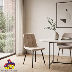 Set 4 Sedie Beige in Flanella Modello Pawn - Articolo Nuovo - L 44 P 55 H 87 cm - art.101985 | ArredamentiShop.it  AD TREND O...