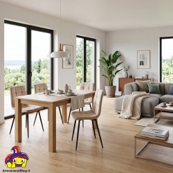 Set 4 Sedie Beige in Flanella Modello Pawn - Articolo Nuovo - L 44 P 55 H 87 cm - art.101985 | ArredamentiShop.it  AD TREND O...