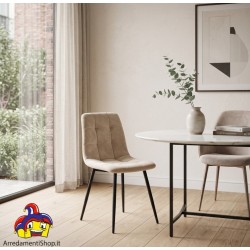 Set 4 Sedie Beige in Flanella Modello Pawn - Articolo Nuovo - L 44 P 55 H 87 cm - art.101985 | ArredamentiShop.it  AD TREND O...