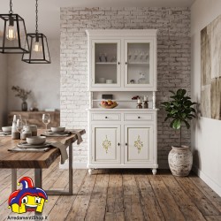 Credenza con Vetrina Classica Bianca L 104 x P 43 x H 218 cm - Nuovo - art.499 - ArredamentiShop.it  Tempesta Offerte mobili ...