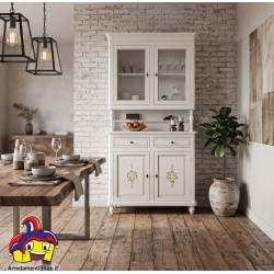 Credenza con Vetrina Classica Bianca L 104 x P 43 x H 218 cm - Nuovo - art.499 - ArredamentiShop.it  Tempesta Offerte mobili ...