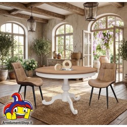 Tavolo rotondo per 8 persone allungabile diametro 120 / 160 cm - Nuovo Art. 2377 - arredamentishop.it  Tempesta Offerte mobil...