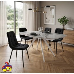 Set 4 sedie nere moderne Pawn in flanella cm 44x55h87 nuovo art.101984 arredamentishop.it  AD TREND Offerte mobili 150,00 € 1...