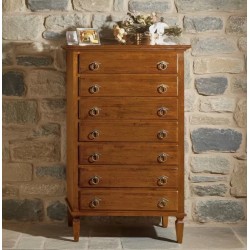 Settimino in Legno Massello 7 Cassetti Arte Povera Noce 85x47h138 cm - Nuovo art.6019A - arredamentishop.it  Zanini Offerte m...