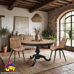 Tavolo da Pranzo Rotondo Allungabile cm 100-140 Bicolore Nuovo art.2378 - Arredamentishop.it  Tempesta Offerte mobili 520,00 ...