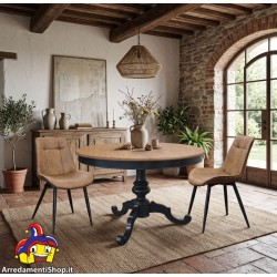 Tavolo da Pranzo Rotondo Allungabile cm 100-140 Bicolore Nuovo art.2378 - Arredamentishop.it  Tempesta Offerte mobili 520,00 ...