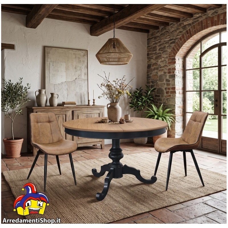 Tavolo da Pranzo Rotondo Allungabile cm 100-140 Bicolore Nuovo art.2378 - Arredamentishop.it  Tempesta Offerte mobili 520,00 ...