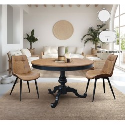 Tavolo rotondo 120 cm allungabile a 160 H75 bicolore nero e rovere Art.2379 NUOVO arredamentishop.it  Tempesta Offerte mobili...