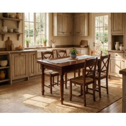 Tavolo legno massello rustico cm 160x85h.78 aperto cm 200/240 nuovo art.13TOR160 consegna gratuita-arredamentishop.it  Tempes...