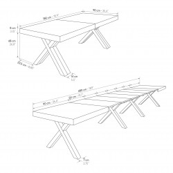 Tavolo 20 Persone Allungabile cm 180/480x90h77 Rovere Rustico e Bianco Art. 2407 NUOVO ArredamentiShop.it  Tempesta Offerte m...