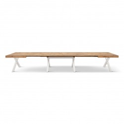 Tavolo 20 Persone Allungabile cm 180/480x90h77 Rovere Rustico e Bianco Art. 2407 NUOVO ArredamentiShop.it  Tempesta Offerte m...
