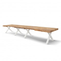 Tavolo 20 Persone Allungabile cm 180/480x90h77 Rovere Rustico e Bianco Art. 2407 NUOVO ArredamentiShop.it  Tempesta Offerte m...