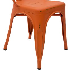 Sedia in lamiera colore arancio anticato,nuova,art.LF573 consegna gratis-arredamentishop.it   Offerte mobili 48,00 € 48,00 € ...