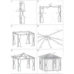 Gazebo 3x3 mt. in acciaio con zanzariera mod. Colorado art