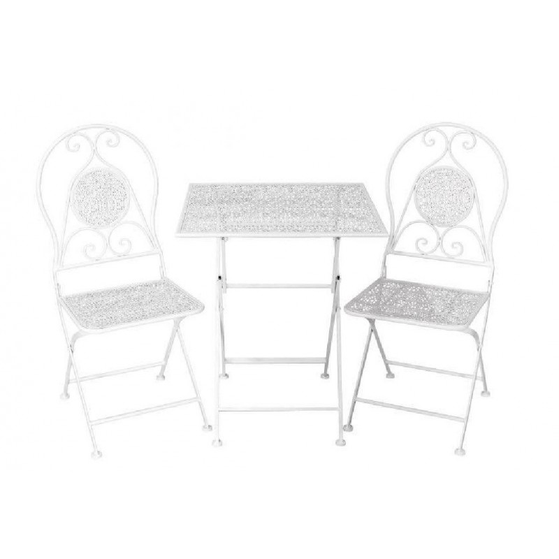 Tavolino da giardino quadrato con 2 sedie bianco nuovo art.74863 consegna gratuita-arredamentishop.it  AD TREND Offerte mobil...