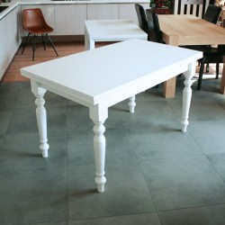 Tavolo allungabile bianco cm 160x85h.78 aperto cm 200/240 gamba tornita nuovo art.1010 consegna gratuita-arredamentishop.it  ...