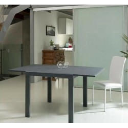 Tavolo vetro grigio cm 70x70h.75 allungabile 140x70 nuovo art.940 consegna gratuita-arredamentishop.it  Tempesta Offerte mobi...